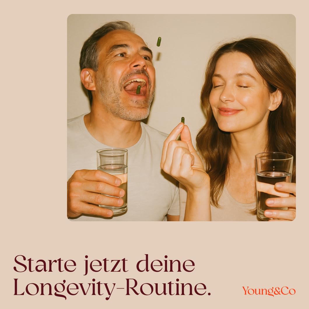 CellComplex Longevity Supplement - Hochdosierte Anti-Aging Nahrungsergänzung, 21 Wirkstoffe wie Taurin, PQQ, Q10, Quercetin, Nam, Selen, Resveratrol - 60 Kapseln