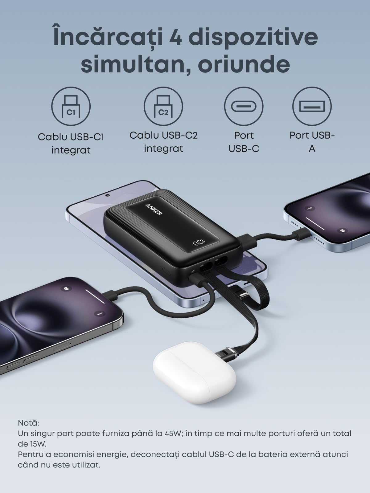 Anker Zolo Batterie Externe 20 000 mah, modèle 2025 amélioré