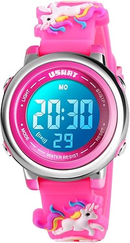 Kids Watch 3D Cartoon Toddler Wrist Digital Watch Waterproof 7 Color Lights with Alarm Stopwatch for 3-10 Year Boys Girls Little Child