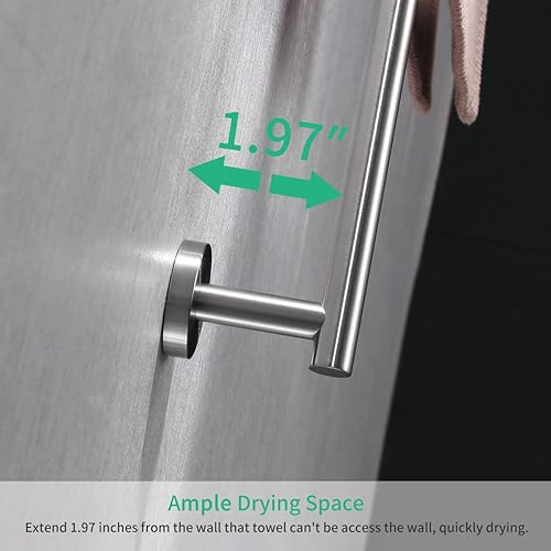 Miniatura 8 de Miyili BS01N4B - Juego de accesorios de baño de 4 piezas, acero inoxidable cepillado, soporte para toallas de 24 pulgadas, soporte para papel