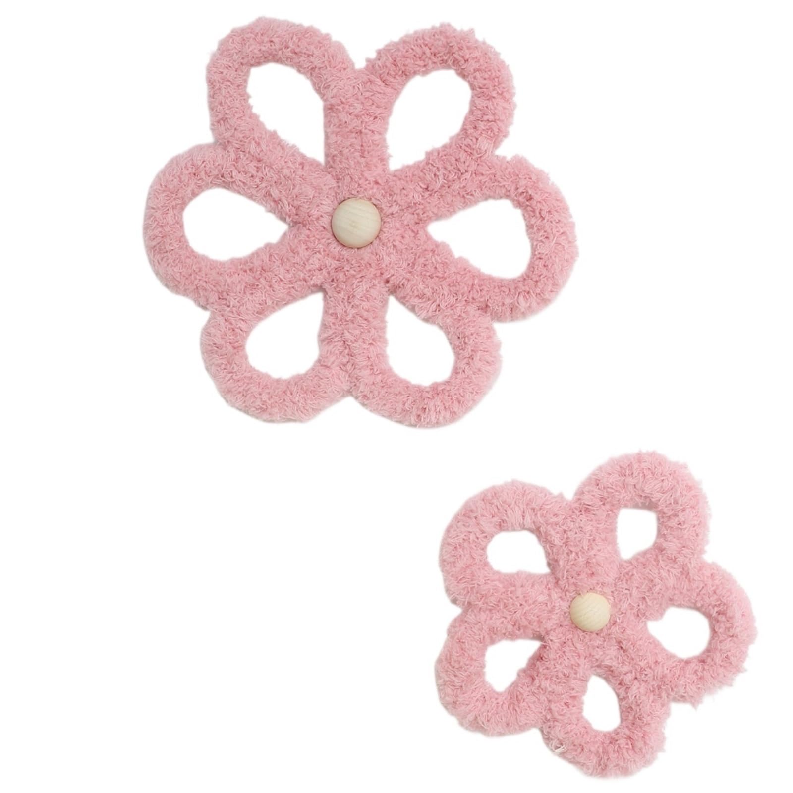 Himscev Pink Handmade Nordic Bohemian Woven Daisy Flower Wall Ornaments - Different Home Decor & Photo Props(Pink)