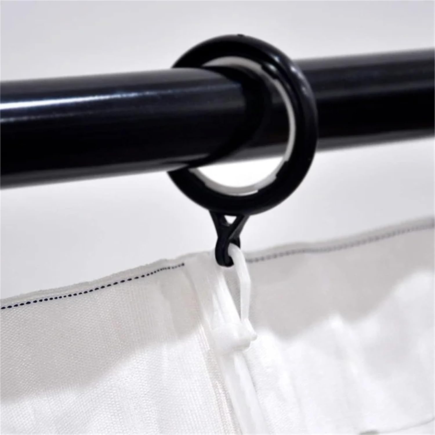 Curtain Rings 320Pcs Plastic Curtain Eyelet Rings Hanging Ioop Buckle Mute Decorative Accessories for Home Offices Hotels Cafes(White)