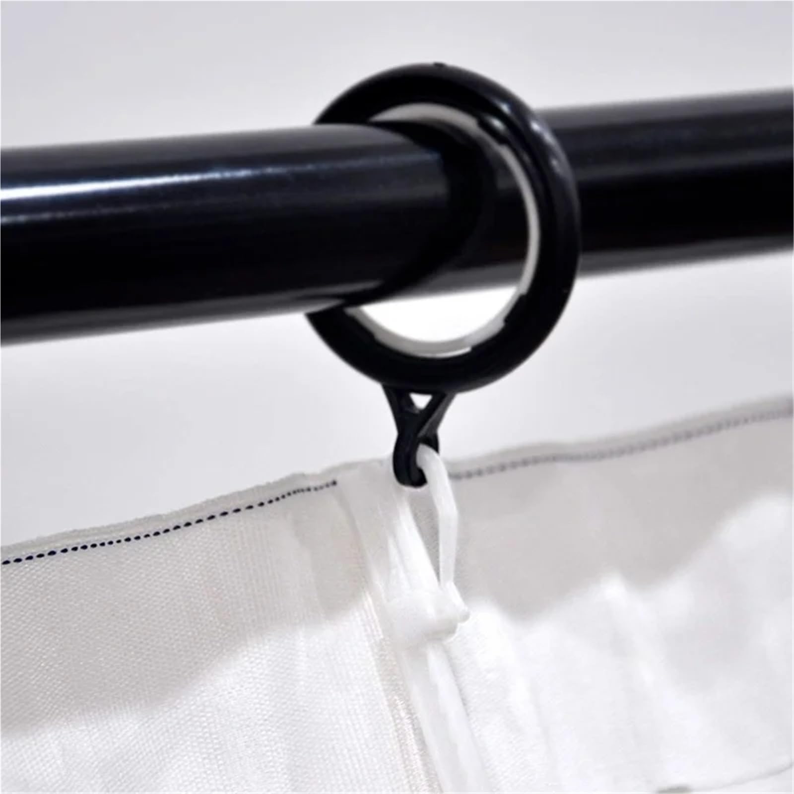 Anelli per tende con occhielli, 320 pezzi, in plastica, per appendere la tenda con fibbia, accessori decorativi (bianco)
