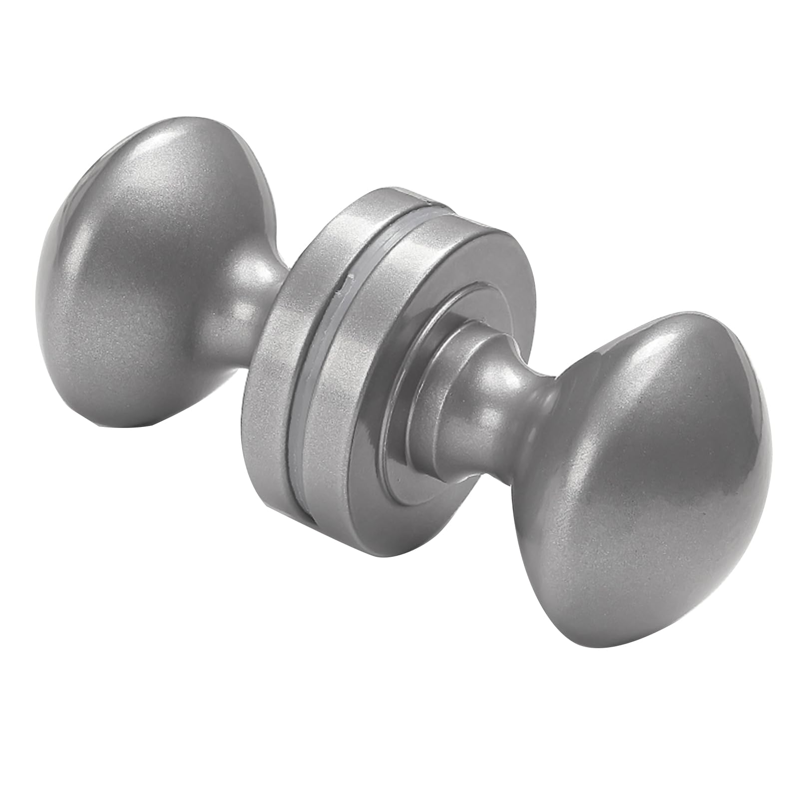 Monlech Grey Double-Sided Round Mortice Door Knob, Aluminium Oval Handle For Doors, Sheds, Cabinets, Barn Door (Grey)
