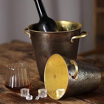 Amazon | アイスペール ワインクーラー ポータブル 真鍮のアイスペール