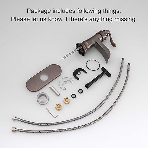 Miniatura 5 de BWE Grifo de cobre para baño, latón antiguo, lavabo, lavabo, lavabo, monomando, cascada, rosa, mezclador, un agujero, palanca de montaje en cubierta