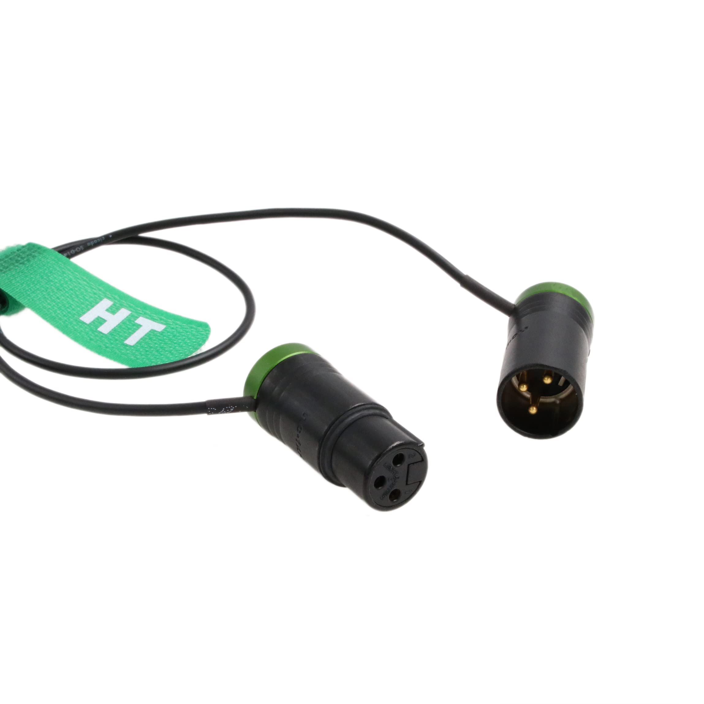 HangTon Kabel audio niskoprofilowy XLR 3-pinowy męski do żeńskiego do mikrofonu kamery urządzenia dźwiękowe 888 633 Zaxcom zoom rejestrator audio zielony 20 cali