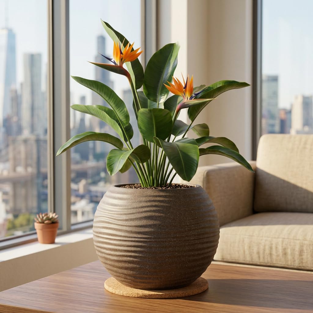 YUCCABE Fox Planter - Grey Wave Pot with Plate -10