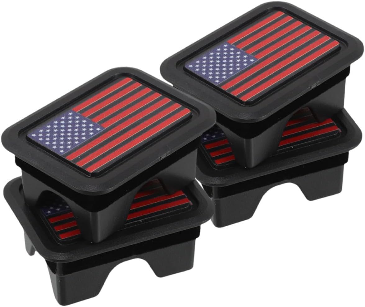 Cabilock 4-Pack Stake Pocket Caps with American Flag Pattern