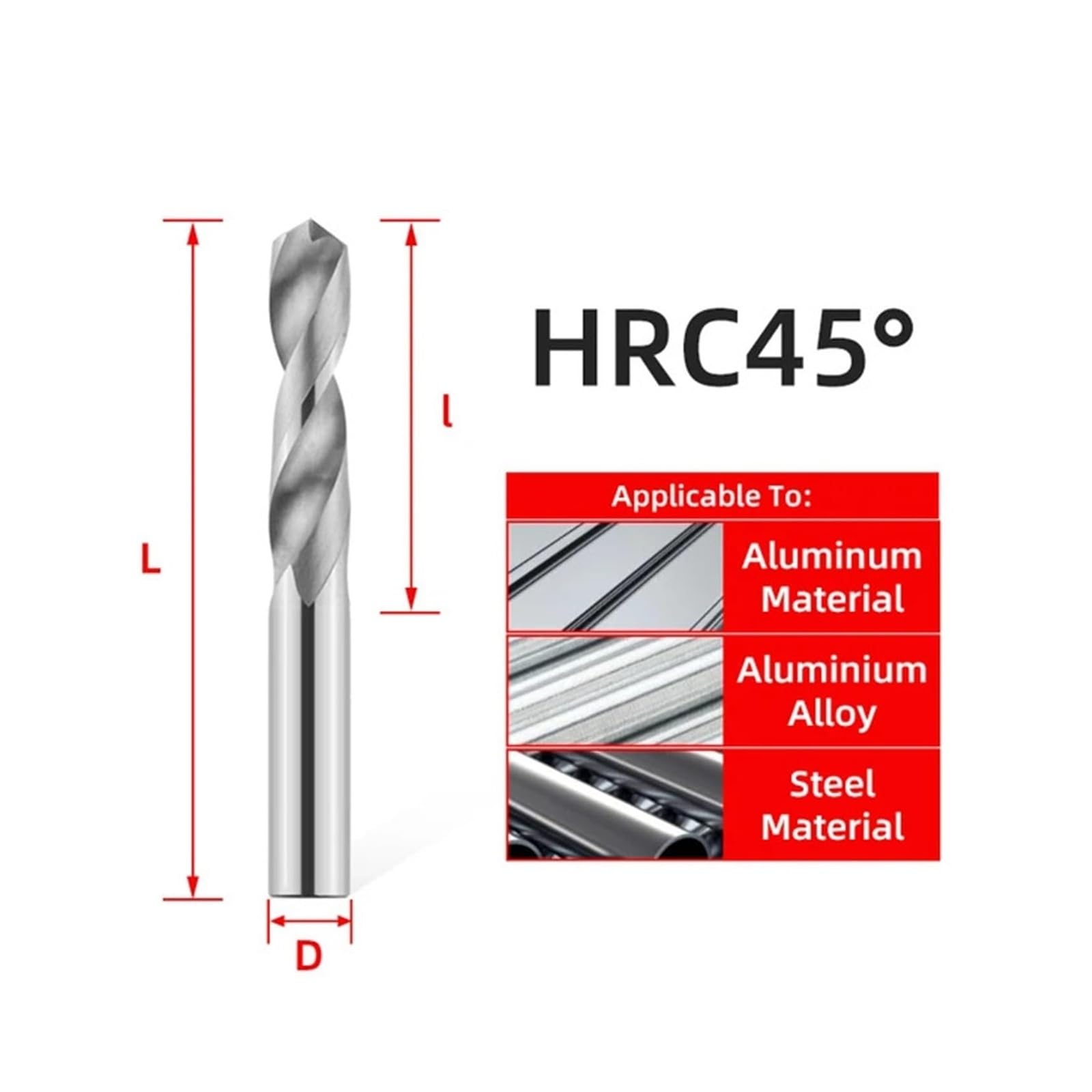 Wiertła z węglika spiekanego do metalu, zestaw spiralny ze stali wolframowej do obróbki twardej i tokarek CNC, zakres średnic 1,0–20,0 mm(12.2mm)