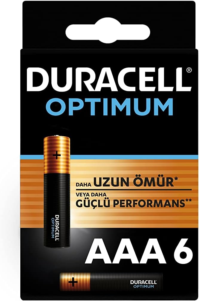 Duracell Optimum AAA İnce Kalem Pil (6’lı Paket) - Alkalin Pil 1,5V - Pil Saklama Paketi - LR03 MX2400