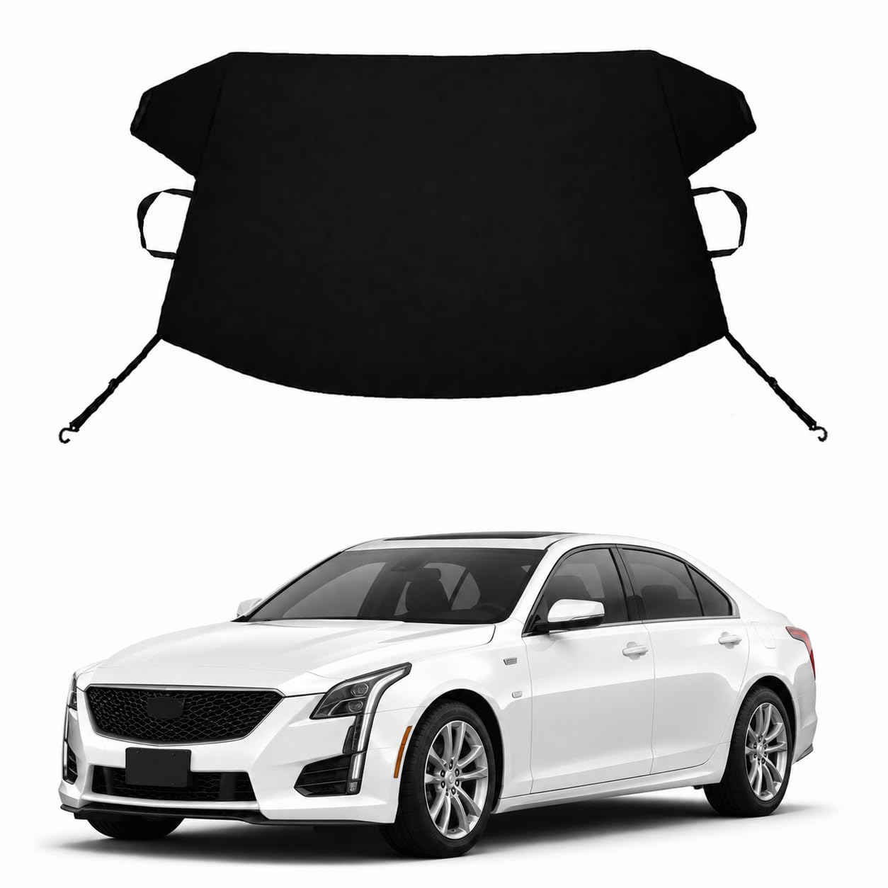 CTS CT4 CT5 CT6 Custom Windshield Cover for Ice and Snow Ca-di-llac CTS CT4 CT5 CT6 Heavy Duty 600D Oxford Fabric Windshield Protector Fit Waterproof Frost Snow Cover Winter Car Accessories