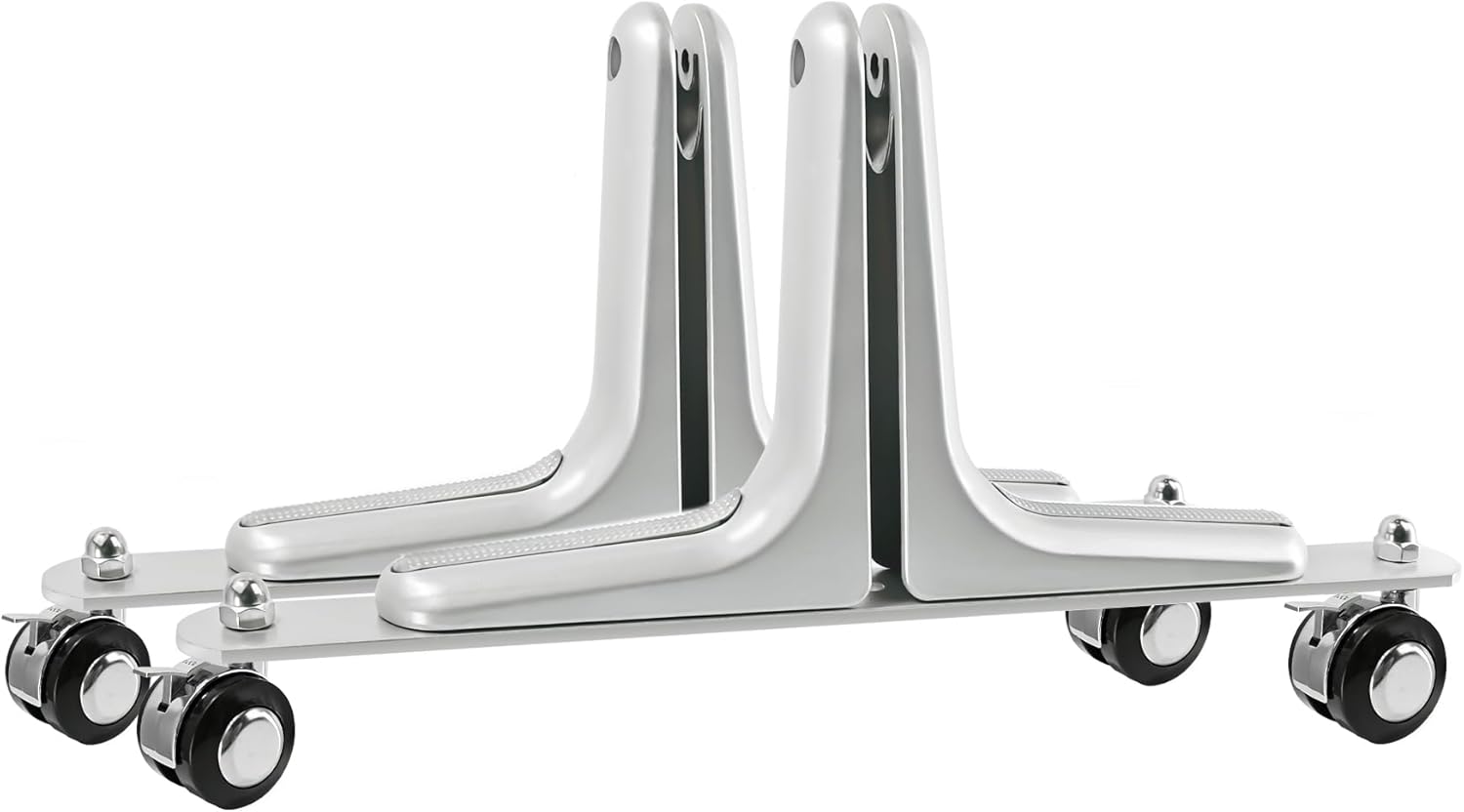 2 Packs Room Divider Screen Holder, Aluminum Alloy Mobile Screen Support Legs with Wheels, 360° Rotating Steel Material for Privacy Room Divider, Folding Partition Holder for Bedroom Office(Silver)