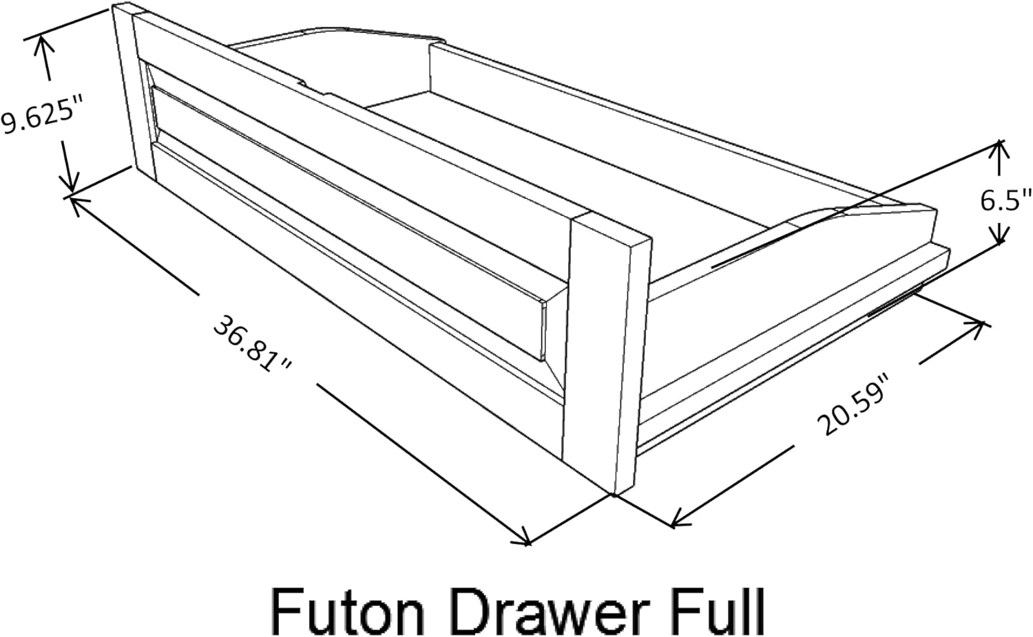 Nirvana Futons Dark Espresso Full Size Futon Storage Drawers only (Set of 2) - for Futon Frames/Platform Bed Frames