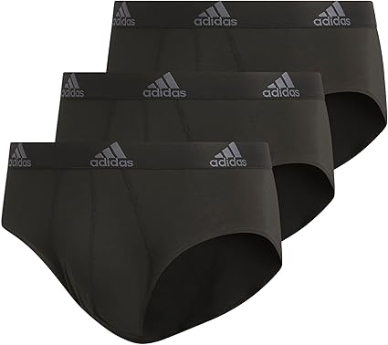 adidas Men's Performance Stretch Cotton Brief Underwear (3-pack) Designed for Active Comfort and All Day Wear.