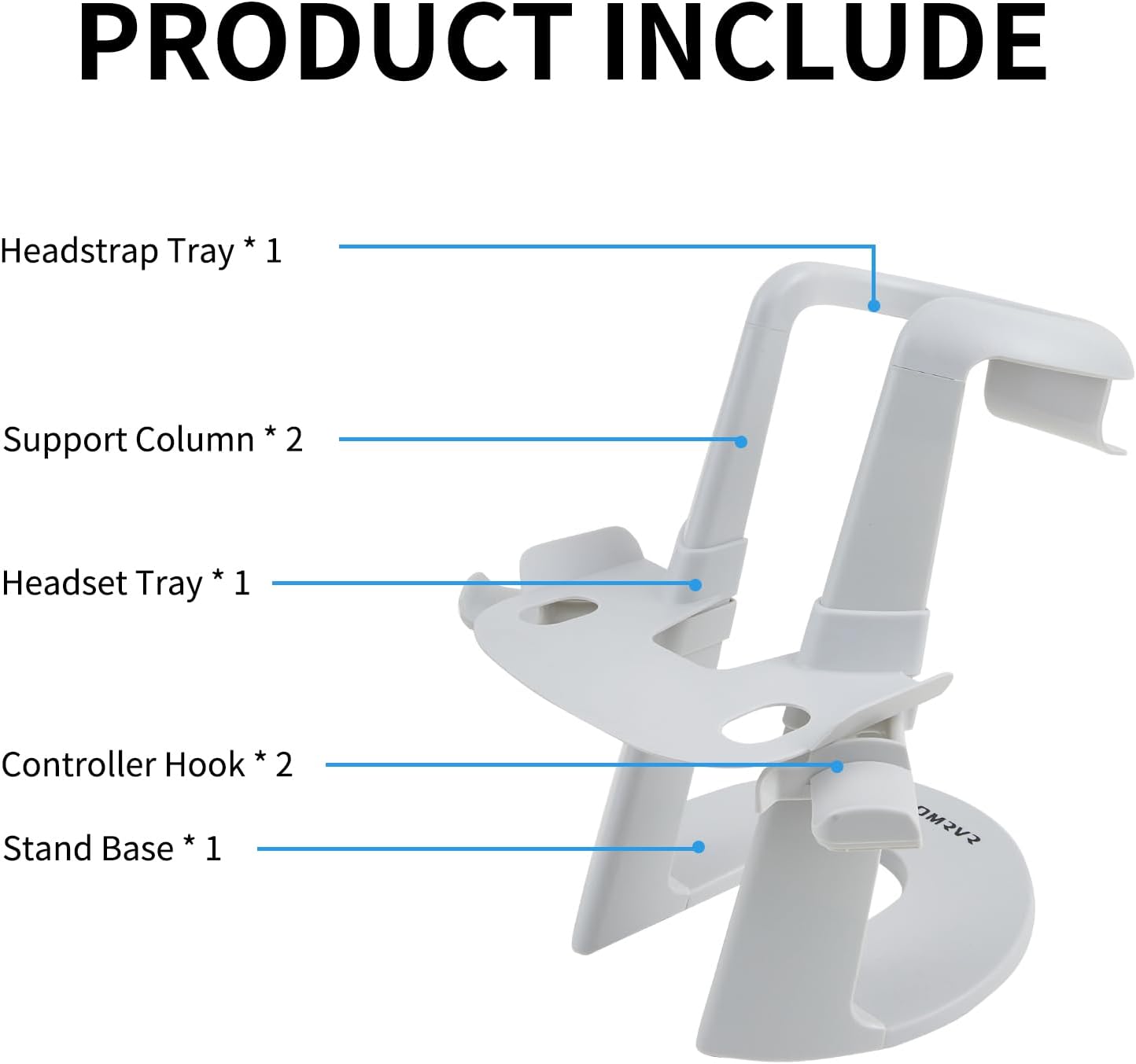 Design VR Stand Compatible with Quest 3S/Quest 3/Quest 2/ Quest/Rift S/Valve Index Headset, and Touch Controllers Accessories(White)
