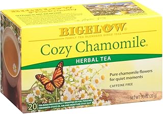 Bigelow Cozy Chamomile Herbal Tea, Caffeine Free, 20 Count (Pack of 6)