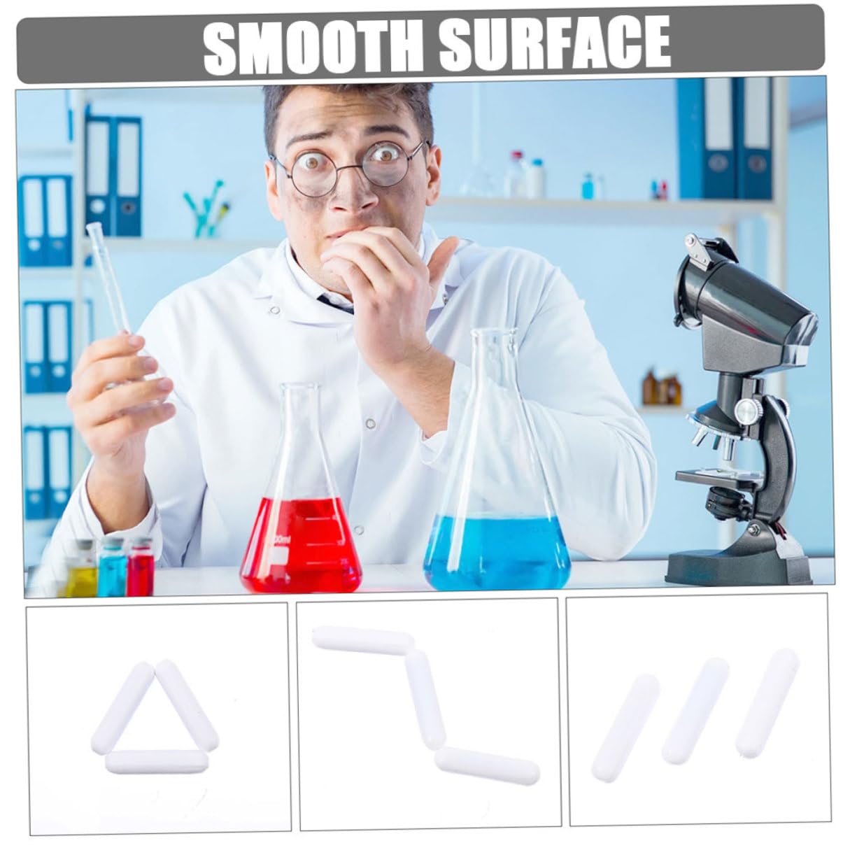 Holibanna 16 pezzi Barra Agitatrice Ptfe Cilindrica per Laboratorio Resistente e Liscia per Miscelazione Precisa e e Reagenti