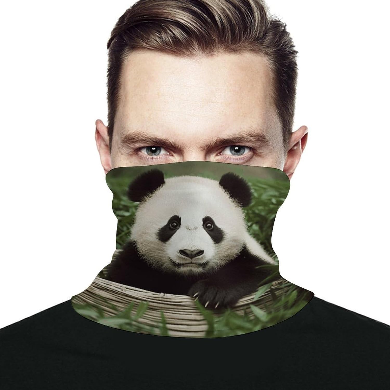 Cute Panda Neck Gaiter Face Mask for Men And Women Breathable Dustproof Face Cover Scarf for Outdoor Sports Sun Protection Bandana for Fishing Hiking
