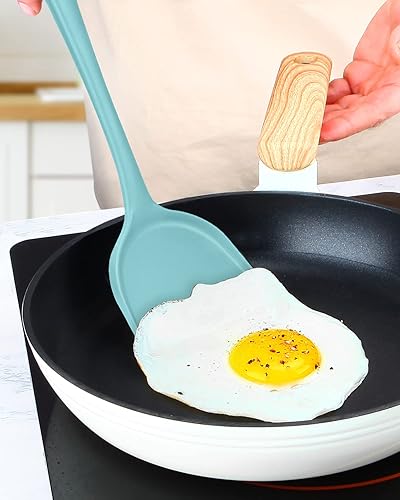 Miniatura 3 de Paquete de 2 espátulas de silicona para wok, antiadherentes, resistentes al calor, fáciles de limpiar y aptas para lavavajillas, utensilios de