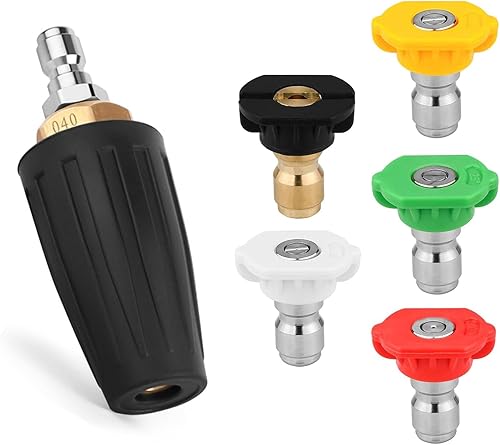 Miniatura 5 de Juego de puntas de boquilla de pulverización para lavadora a presión con 5 boquillas de múltiples grados, conexión rápida de 1/4 pulgadas, 2.5 GPM,