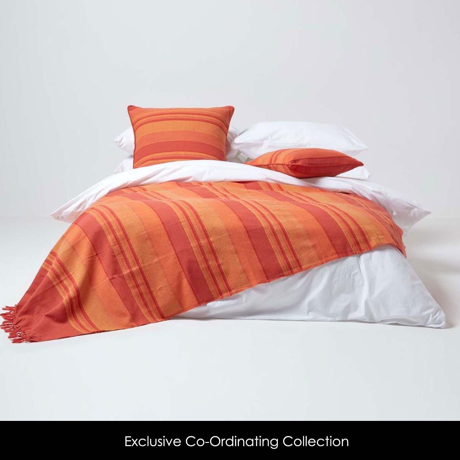 HOMESCAPES Federa Cuscino Marocco – Arancione, 45x45 Cm In Puro Cotone Fatto A Mano - 2
