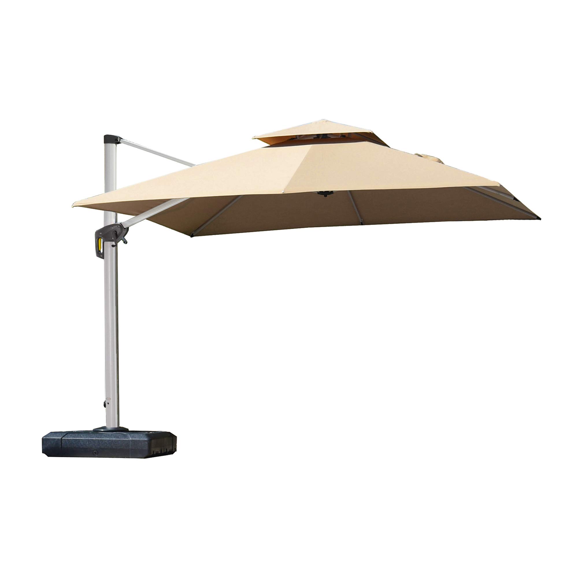 Amazon Com Purple Leaf 11 Feet Double Top Deluxe Square Patio Umbrella Offset Hanging Umbrella Outdoor Market Umbrella Garden Umbrella Beige Garden Outdoor