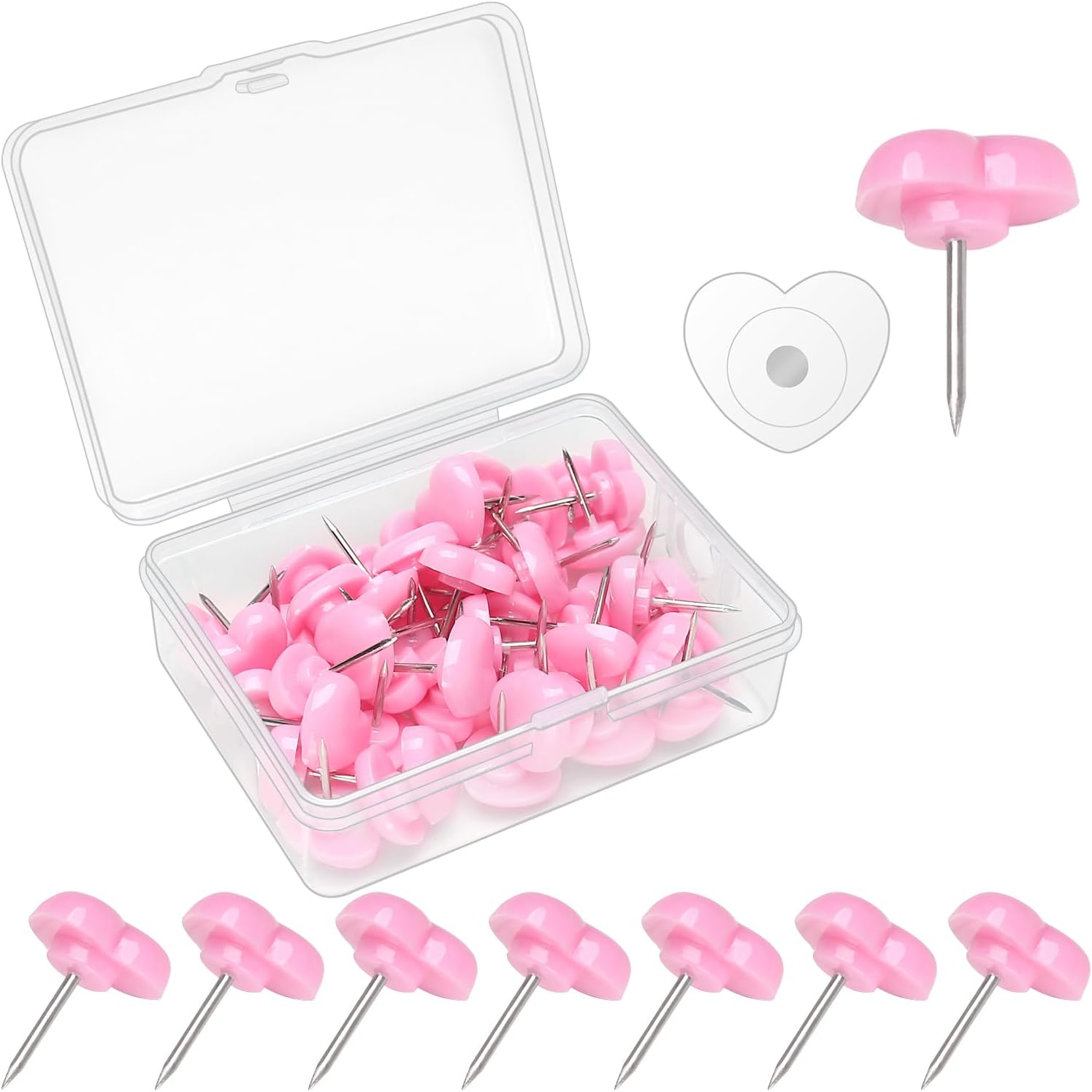 VAPKER Love Heart Push Pins 150Pcs Light Green Thumb Nails Drawing Pins VAPKER Love Heart Push Pins 150Pcs Light Green Thumb Nails Drawing Pins
