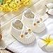 YIXPOH Knit Baby Booties Crochet Newborn Crib Shoes Babe First Walkers Knitted Boots for Infants Boy Girls White 0-3 Months