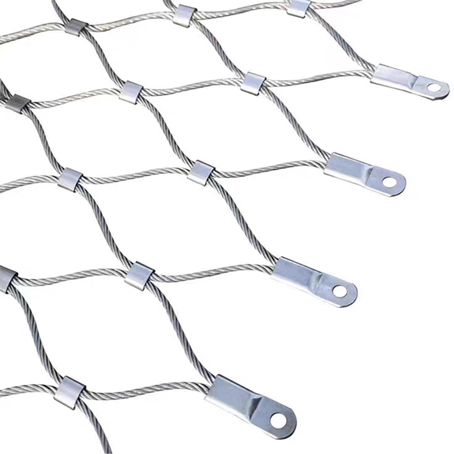 IBOWZ Drahtgitter,304 Edelstahl Drahtgeflecht Flexibles Edelstahlseilgeflecht, Gartenzaun, Spaliernetz für Kletterpflanzen, Maschenweite 20 cm, Schutznetz für Garten und Bauernhof