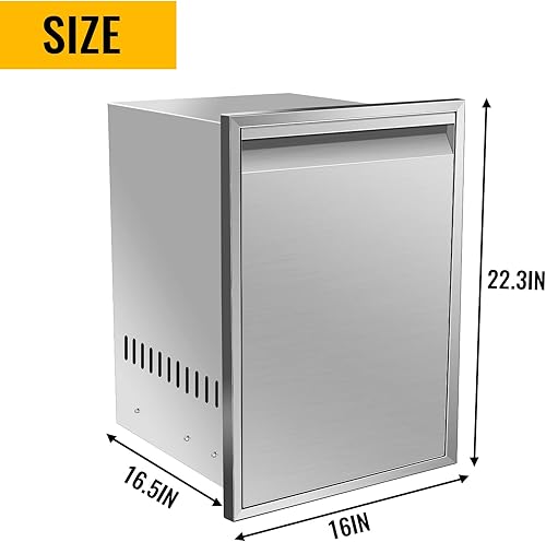 Miniatura 2 de Bandeja extraíble doble integrada para cocina al aire libre, cajón de basura de acero inoxidable, dos cubos de basura para estación de parrilla de