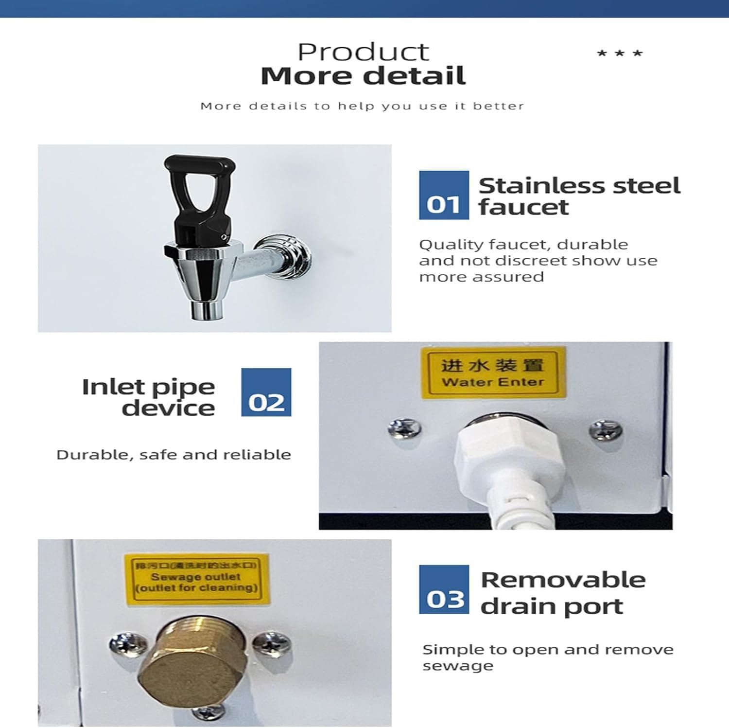 Calentador De Agua Automático Comercial De 3000 W, Dispensador De Agua Caliente Instantánea De 50 L, Con Bloqueo Electrónico Para Niños, Panel De Control Inteligente LED, Hervidor De Agua Caliente