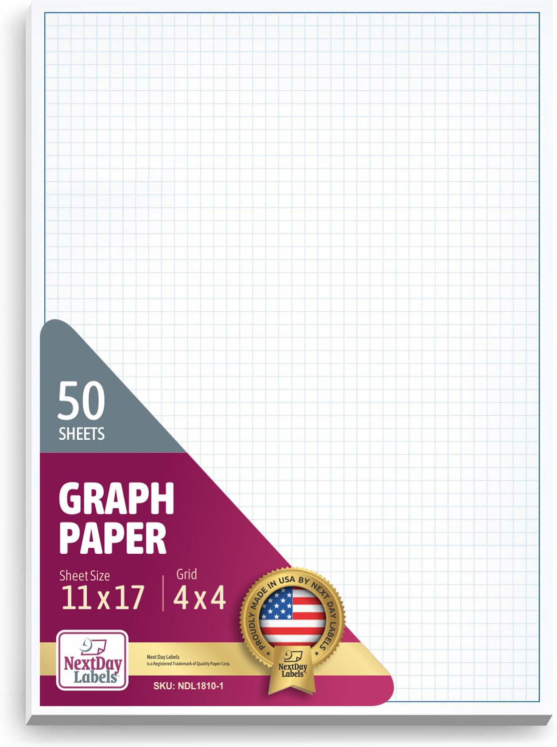 Next Day Labels 11x17 / Taslak ve Grafik Kağıdı (1 Ped, Her Ped