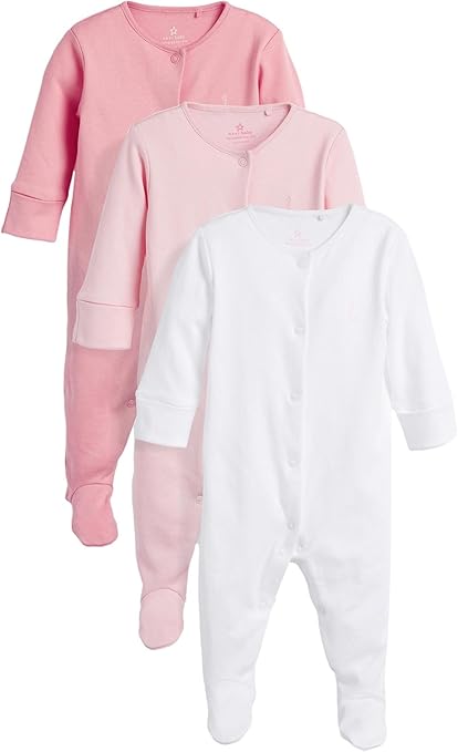 NEXT Set Van 3 Babypyjama's 100% Katoen Met Anti-Krabwantjes - 3-6 Maanden
