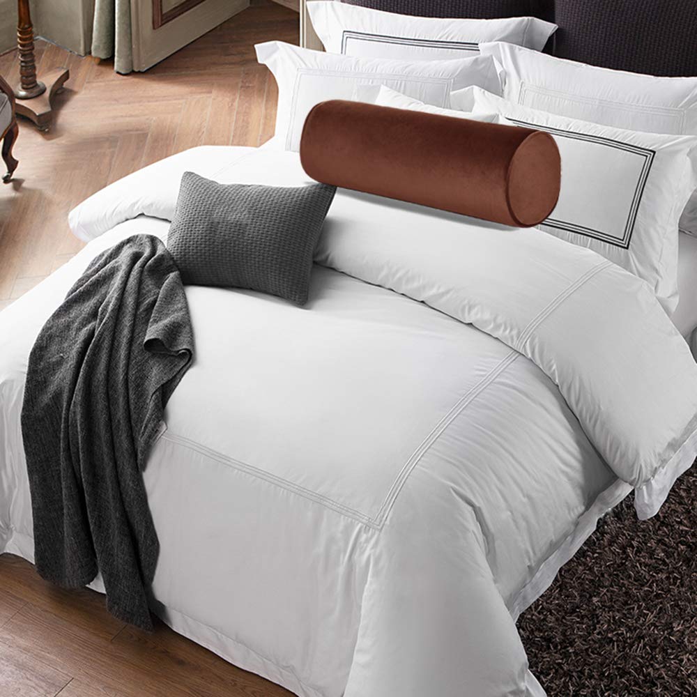 Almohada enrollable de espuma viscoelástica para rodilla/pierna/cuello – Cojín de luna llena/almohada cilíndrica redonda para dormir de lado o de espalda – Funda de refrigeración extraíble de 18 x 6