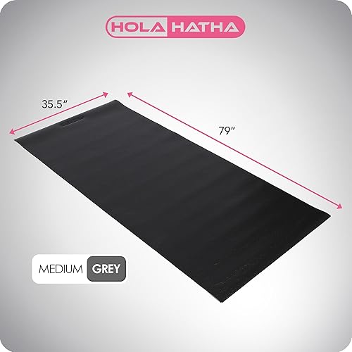 Miniatura 2 de HolaHatha Tapete de yoga ligero y acolchado, antideslizante de espuma gruesa plegable para estiramiento y actividad de entrenamiento, 79 x 35.5