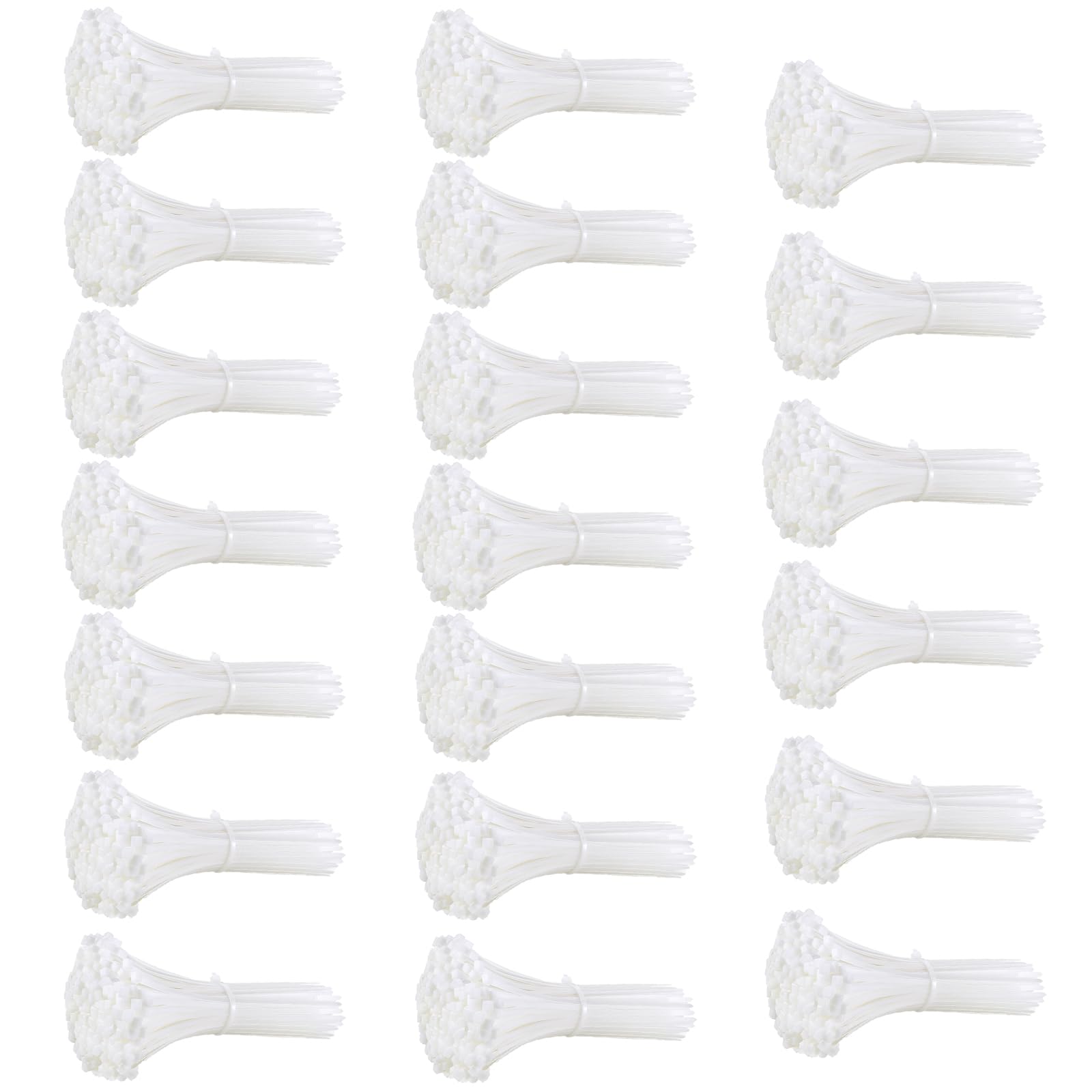 Confezione da 1000/250 pezzi di fascette autobloccanti in nylon bianco, 3 x 100, 3 x 150, 4 x 200 cavi di fissaggio industriali (8 x 350 mm, 20 pezzi)