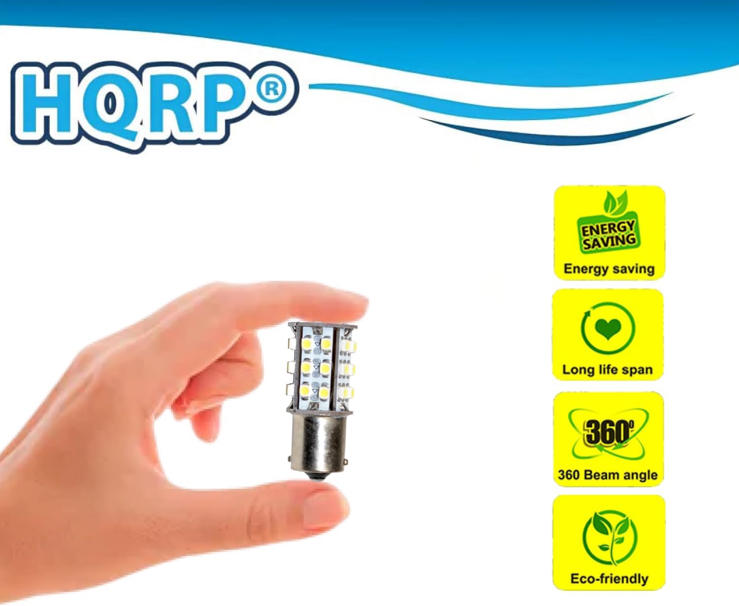 HQRP 2-Pack BA15s Bayonet Base 30 LEDs SMD 3528 LED Bulb Warm White Compatible with #1141#1156 Jayco RV Interior/Porch Lights Replacement