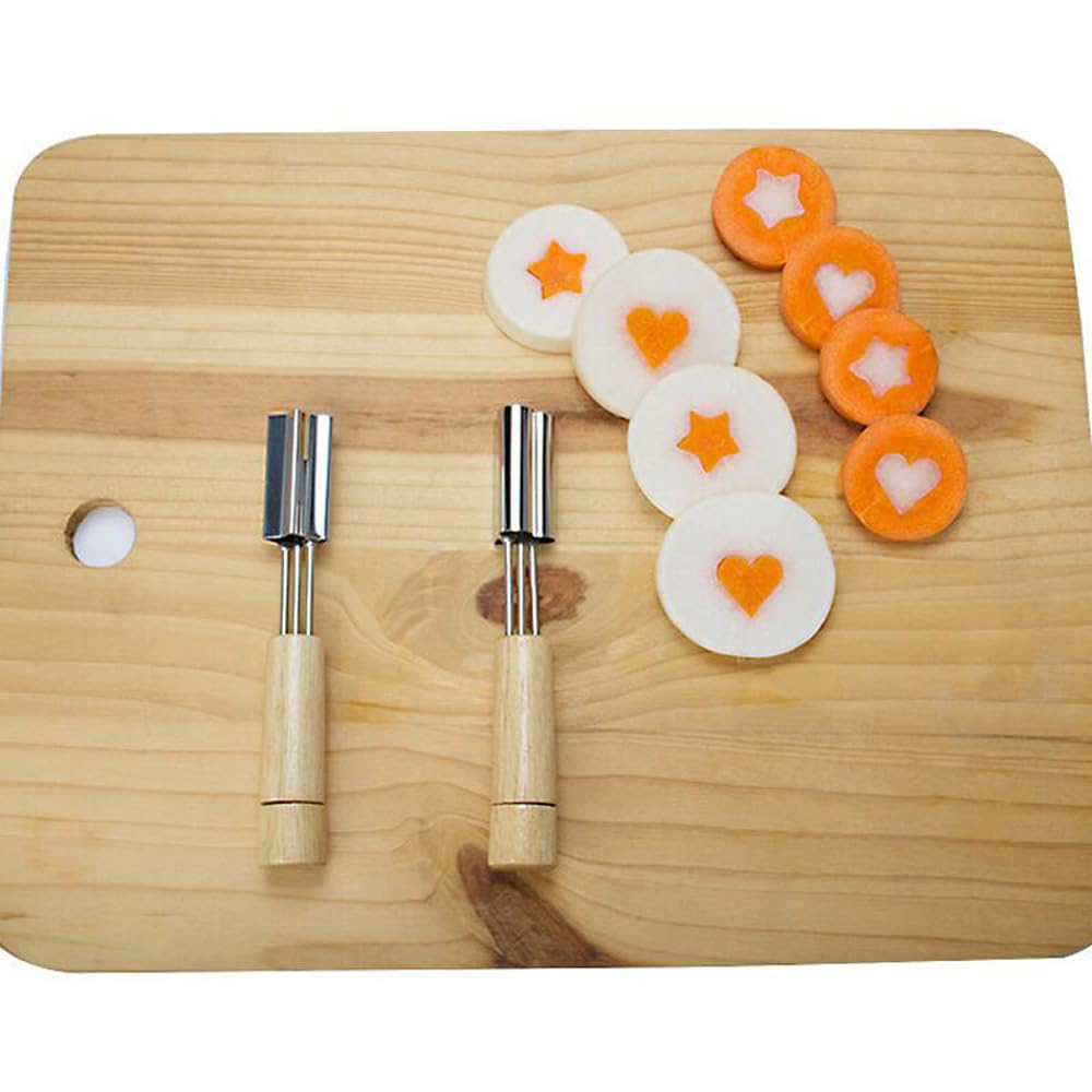 4 Emporte-Pièces à Cupcakes En Acier Inoxydable - Formes Étoile, Fleur, Cœur, Ours - Manche Bois, Outils De Garnissage