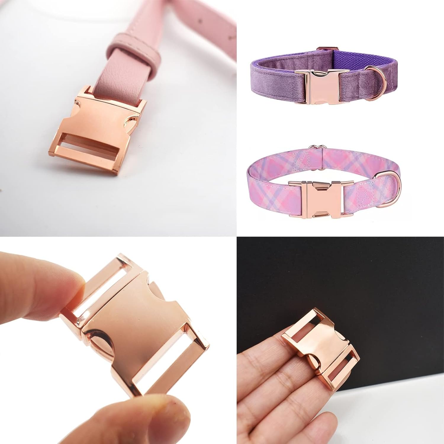 Bytiyar Metal Bukles Sets(8 pcs), Quick Side Release Buckles+Tri-Glide Clips+D&O Rings Assorted Sewing Fasteners Kits DIY Accessories for Webbing Nylon Strap Belt Craft,Rose Gold 3/4 inch (20mm) - Image 2