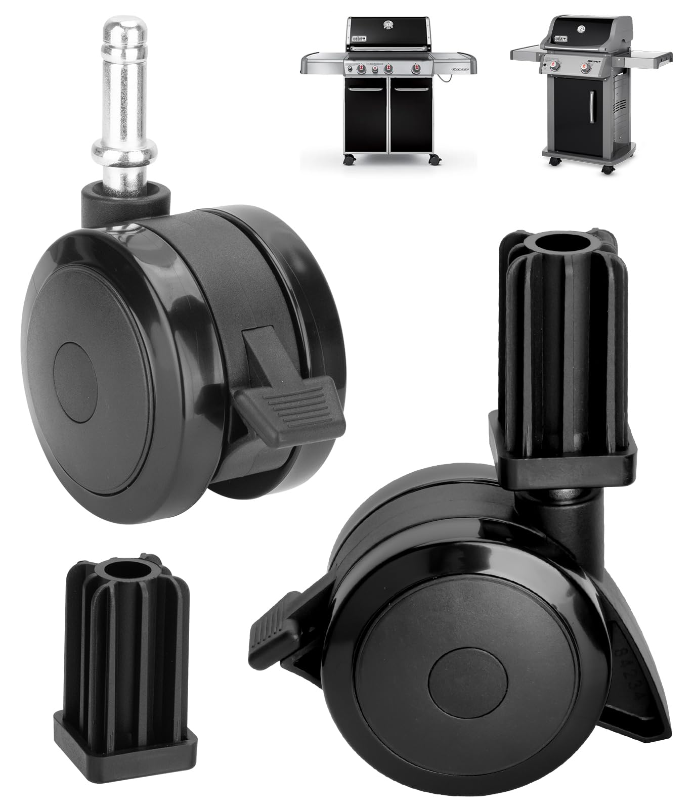 2-Pack 70360 Locking Caster with Insert for Weber Genesis S-330/E-310/E-320