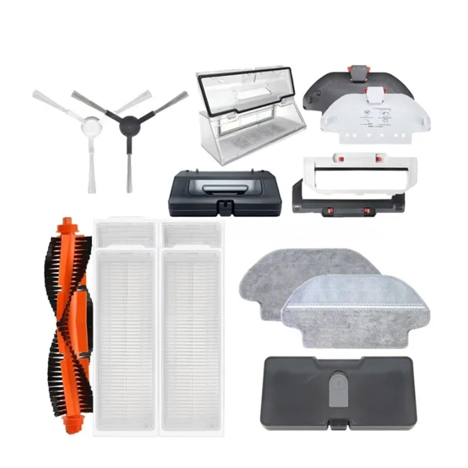 Accesorios, Compatible con Mijia Mop Pro STYTJ02YM/VIOMI V2 Pro/V3 Piezas Robot Aspirador Cepillo Principal/Lateral Filtro Hepa Piezas De Fregona(15)