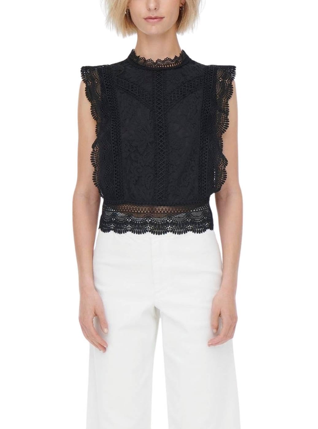 Only Onlkaro S/L Lace Top Wvn Mujer