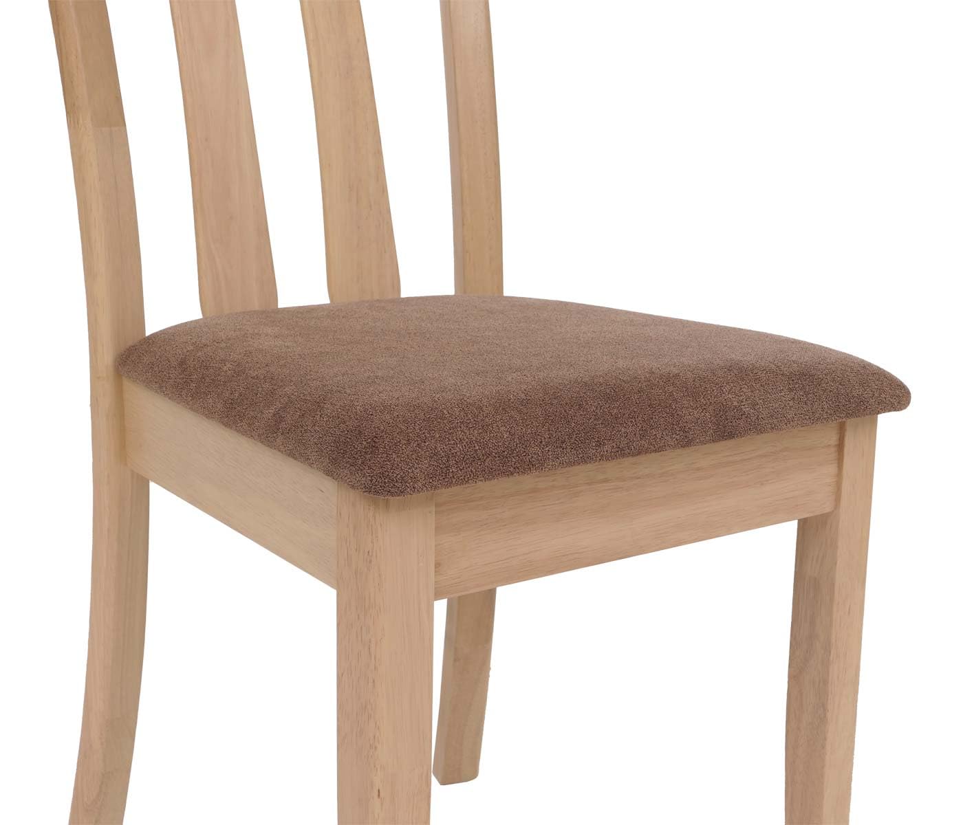 Mendler Juego de 2 sillas de comedor HWC-G46, silla de cocina, tela/textil de madera maciza - marco natural, marrón