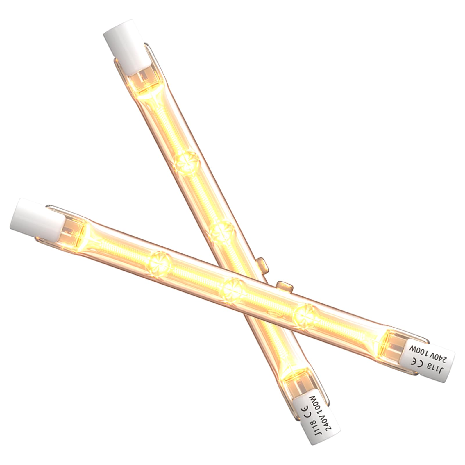 Bonlux R7s Linear Halogen Light Bulbs 118mm, Dimmable 2000LM R7s Halogen Bulb 118mm, 2700K Warm White Outside Security Light Bulb for Floodlight、Landscape Light and Work Light-2PACK