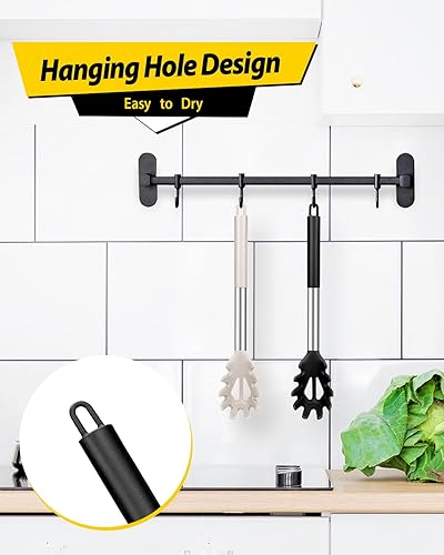 Miniatura 6 de Paquete de 2 tenedores de silicona para pasta, servidor de cuchara de fideos resistente al calor, colador de espagueti sin BPA, las mejores