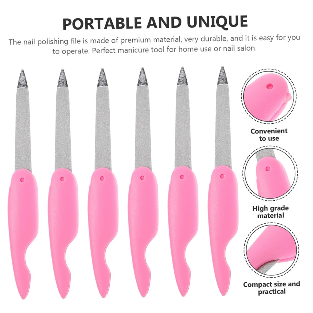 GALPADA Set 8 Pezzi Lime per Unghie Portatili in Metallo e Abs Doppia Faccia per Levigare e Modellare, Design Elegante per Manicure a Casa o Nail Salon