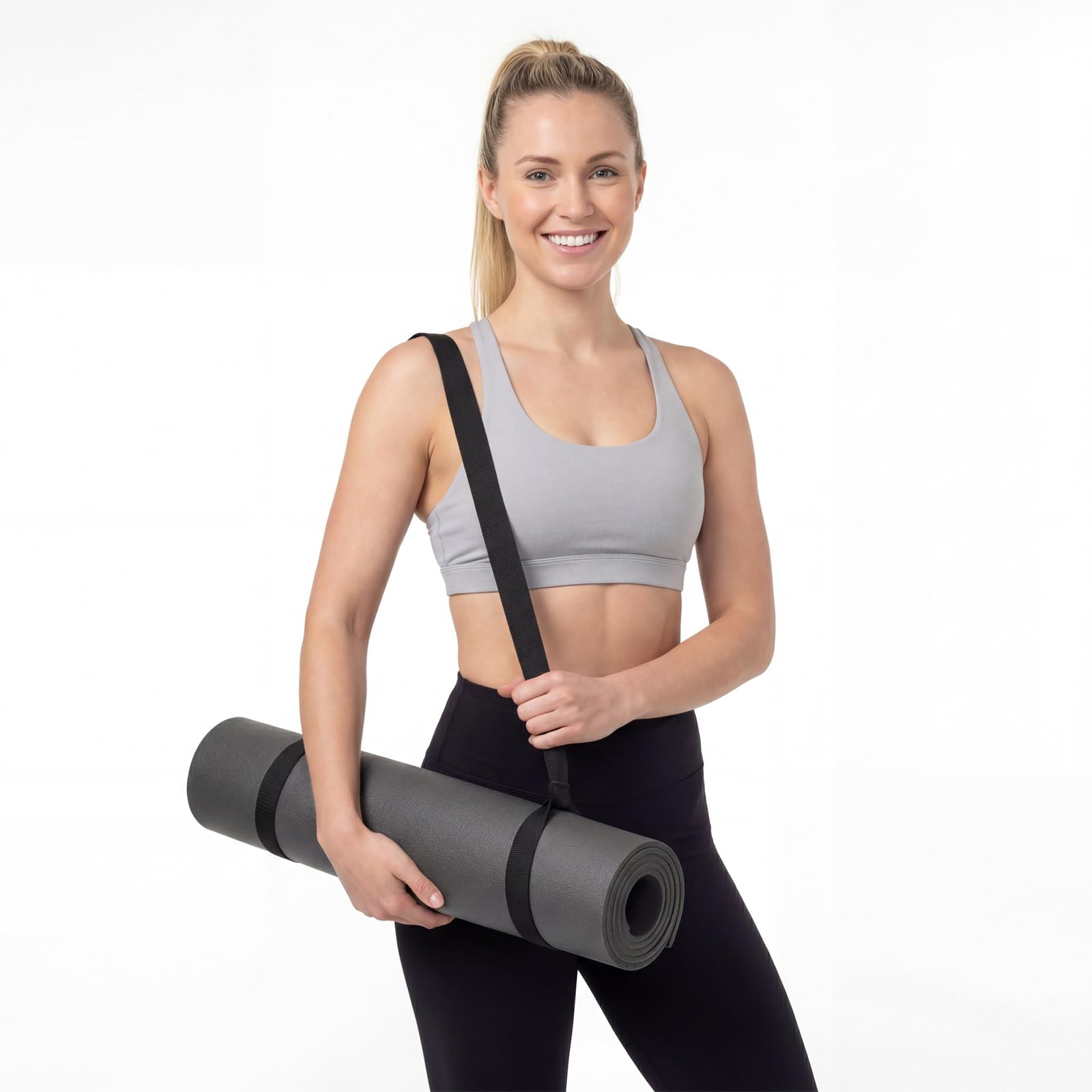 2 Stk Yoga Matte Tragegurt Yogamatte Tragegurte, Verstellbare Yogamatten Tragegurt, Yogamatten Carrying Straps für Fitnessmatten Workout Sport Matte (3,8 x 150 cm, Schwarz/Weiß, Mat nicht enthalten)
