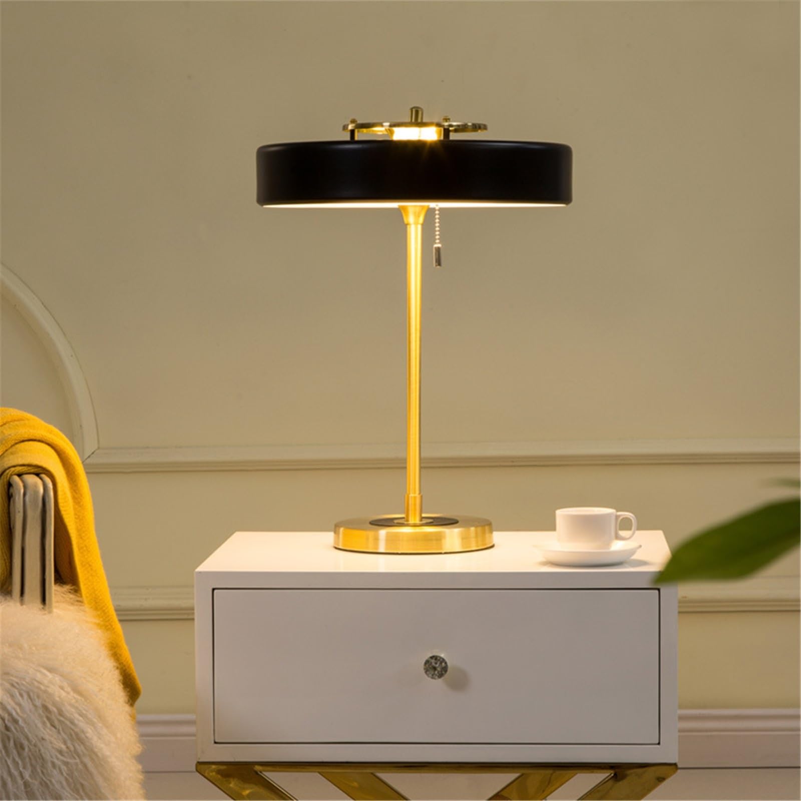 Affascinante Lampada da tavolo semplice, comodino, camera da letto, soggiorno, studio, decorazione Arredamento per la casa(Bianco)