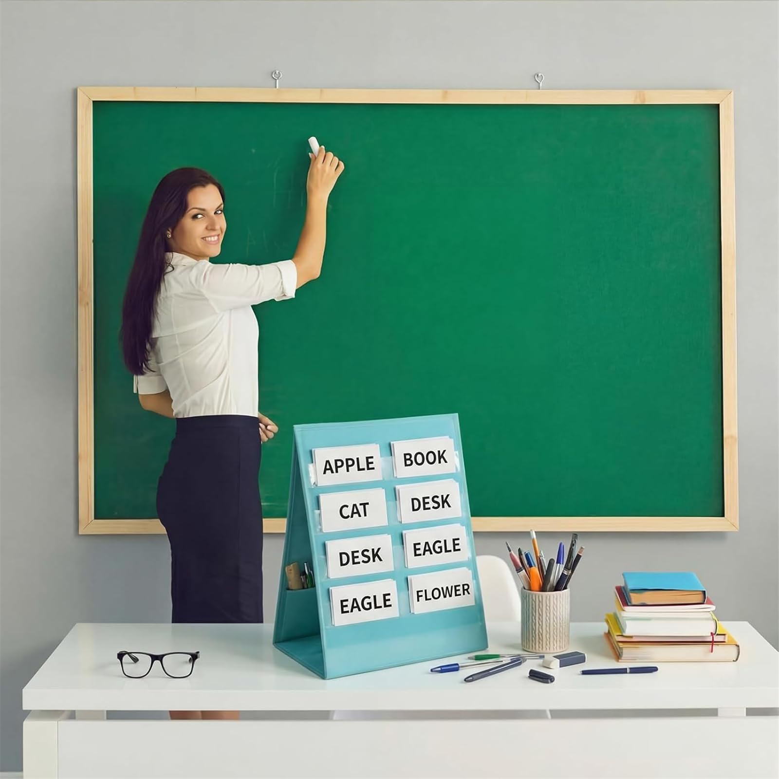 Tabellone pieghevole in tessuto Oxford 600D con sezioni in PVC trasparente per uso scolastico e professionale Inserto portafoglio portatile